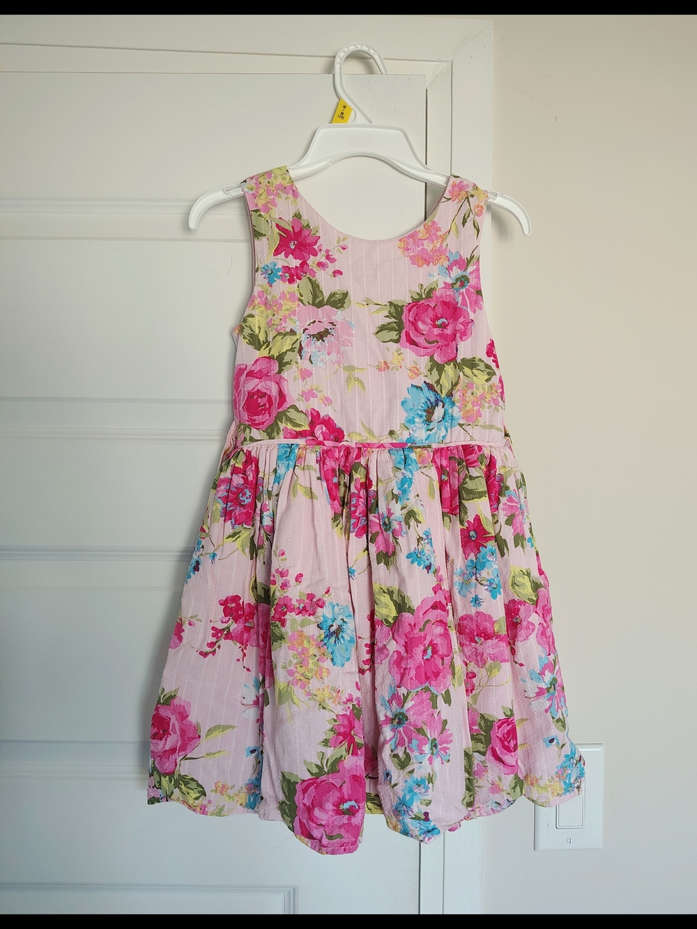 Girls Pink Floral Sleeveless Party Dress